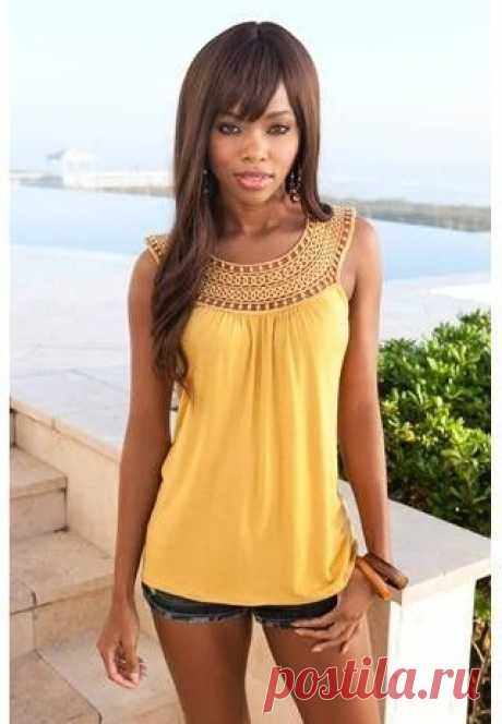 crochet yoke tank | Crochet/Roupa