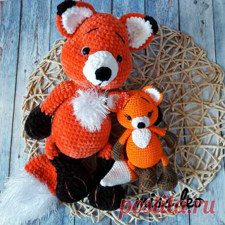 PDF Лисёнок крючком. FREE crochet pattern; Аmigurumi animal patterns. Амигуруми схемы и описания на русском. Вязаные игрушки и поделки своими руками #amimore - плюшевая лиса, лисица, лисёнок из плюшевой пряжи, большая лисичка.