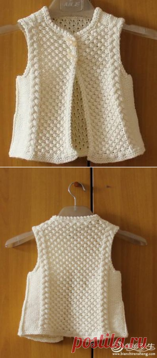 Тепленький жилетик спицами