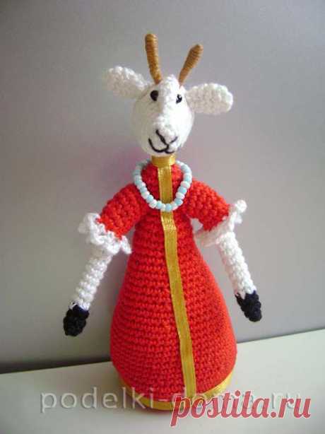 Игрушка Козочка, вязаная крючком | Коробочка
