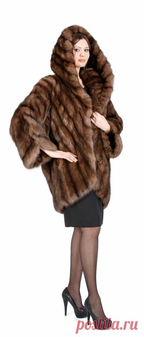 Купить Полупальто из меха соболя, модель 106146 - Цена 2424400