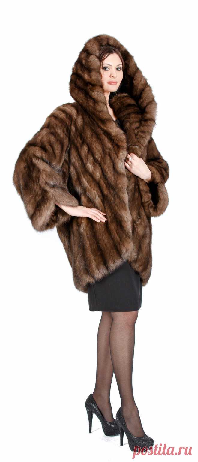 Купить Полупальто из меха соболя, модель 106146 - Цена 2424400