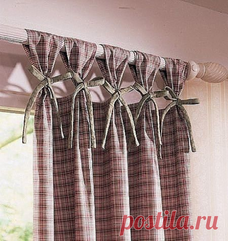 Интересные варианты крепления штор к карнизу