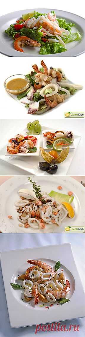 Салат с креветками и кальмарами - 3 вкуснейших рецепта -