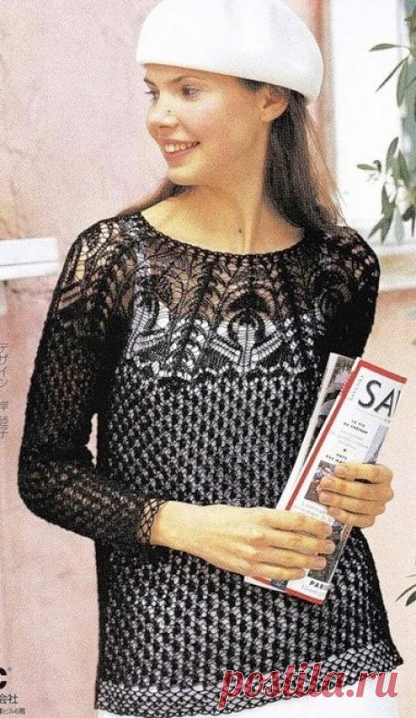 пуловер спицами