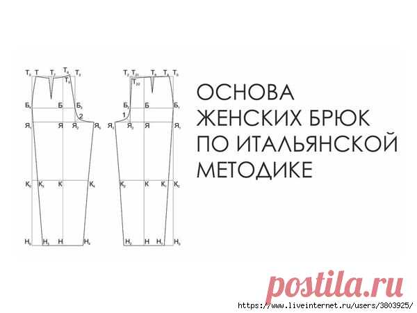 Создаем выкройку женских брюк по итальянской методике