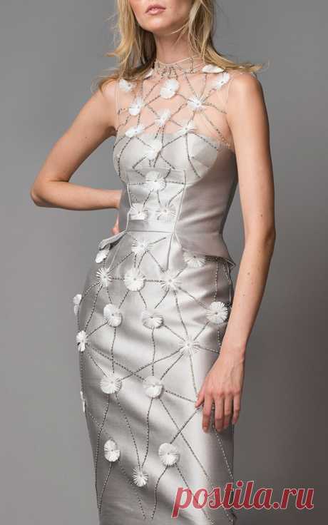Flower Embroidered Cocktail Dress by Bibhu Mohapatra | Moda Operandi
