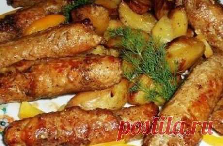 Рулеты с грибами, запечённые в сливках - Home-Cook.Net
