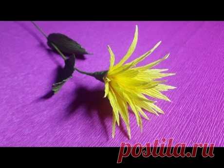 How to Make Yellow Paper flowers - Flower Making of Crepe Paper - Paper Flower Tutorial
