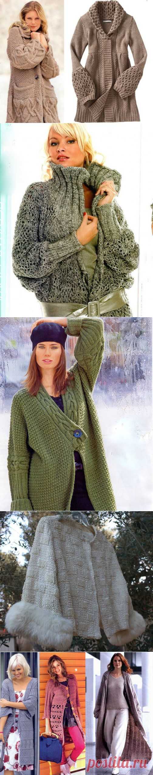 МНОГО ВЯЗАНЫХ ПАЛЬТО