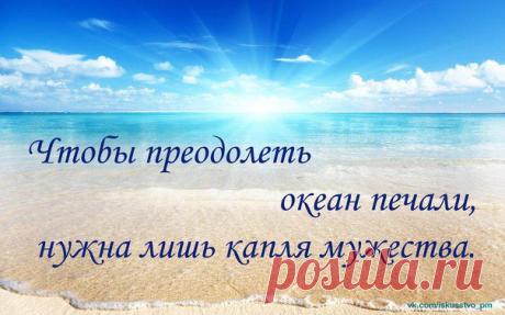 Чтобы преодолеть океан печали, нудна лишь капля мужества.