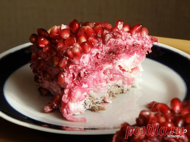 Салат мясной с гранатом | Интересные рецепты