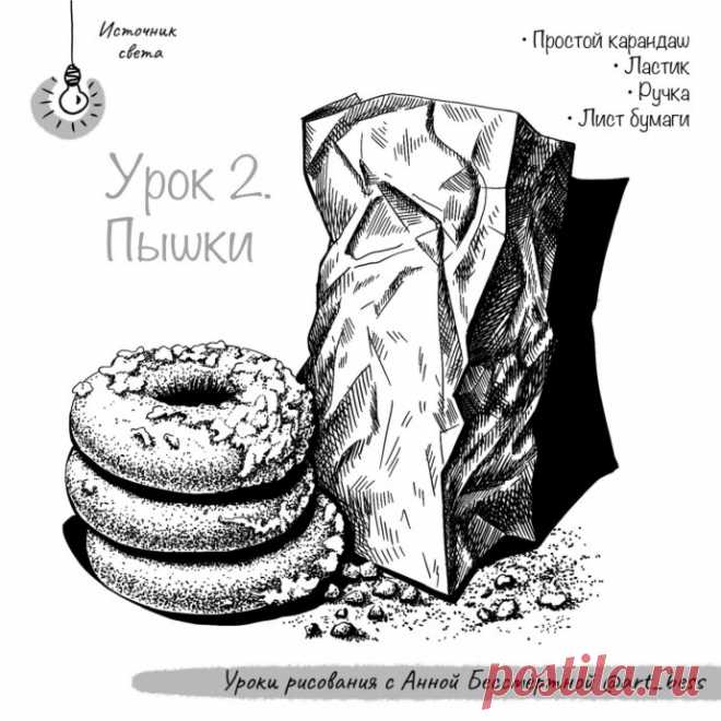 Пышки и пакет Пышки и пакетРисуем и получаем удовольствие от самого процесса творчества.