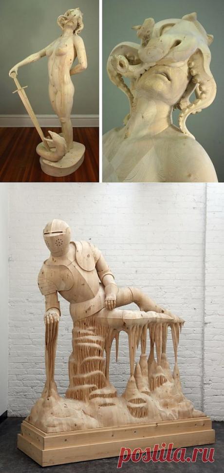 Деревянные скульптуры Morgan Herrin: Буратино 21 века