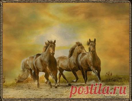Делаем коллаж &quot;Пыль из-под копыт&quot;