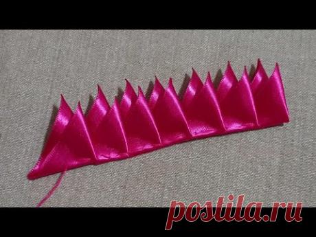 Super Easy Ribbon Flower Making - Hand Embroidery Amazing Trick with Ribbon - DIY Craft Ideas - YouTube