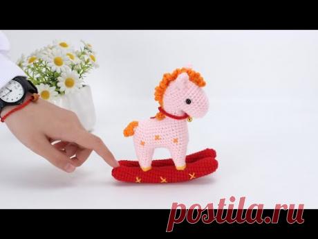 娟娟编织,小朋友的好玩伴,摇摇木马来喽第四集easy for begianners DIY Tutorial  crochet rocking horse part 4