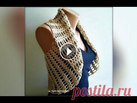 Как связать простое болеро крючком Как связать простое болеро крючком...