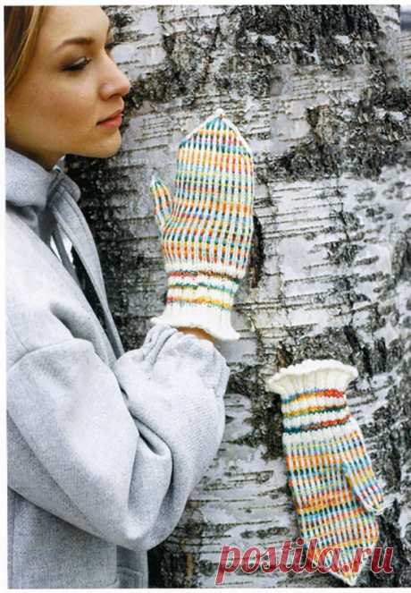 Варежки спицами из меланжевой пряжи - Портал рукоделия и моды Варежки спицами из меланжевой пряжи - Портал рукоделия и моды