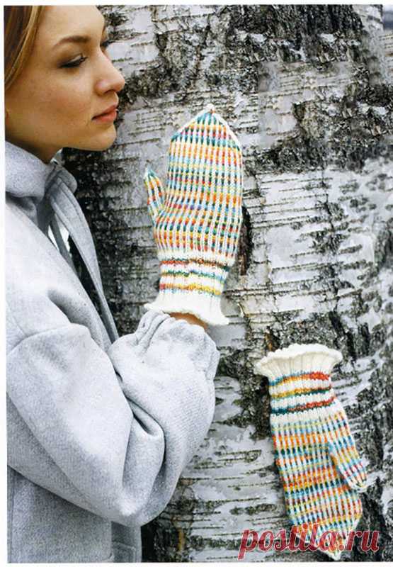 Варежки спицами из меланжевой пряжи - Портал рукоделия и моды Варежки спицами из меланжевой пряжи - Портал рукоделия и моды
