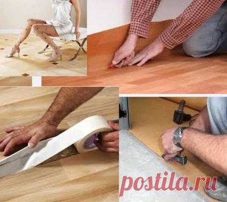 Как постелить линолеум на деревянный пол.