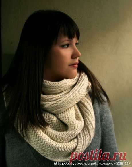 Снуд узором &quot;Большая елочка&quot; (Big Herringbone Cowl).