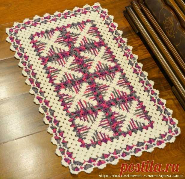 Прямоугольный коврик крючком — HandMade