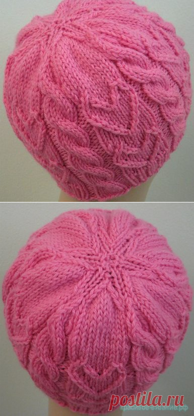 Красивое вязание | Шапочка спицами.