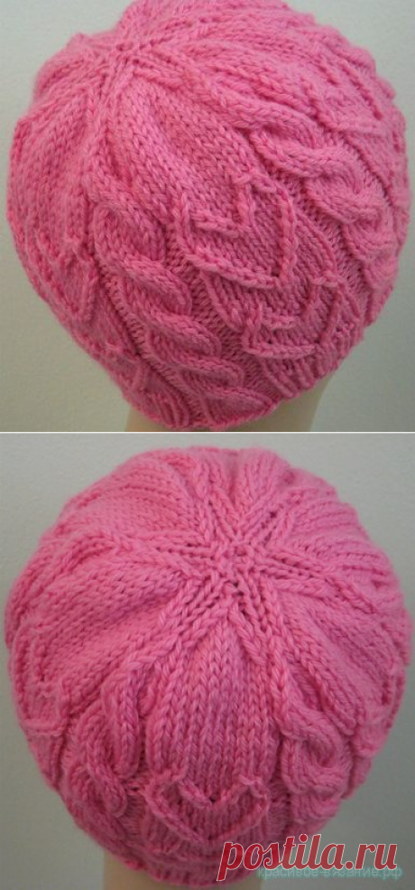 Красивое вязание | Шапочка спицами.