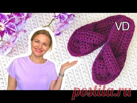Тапочки с первого раза. Связала за вечер! How to knit slippers. #5