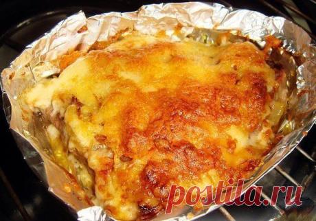 Быстрый обед. Узелки с мясом и сыром.