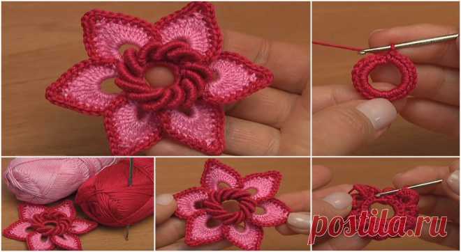 Crochet Irish Double Layered Flower – CRAFT-ADDICTS