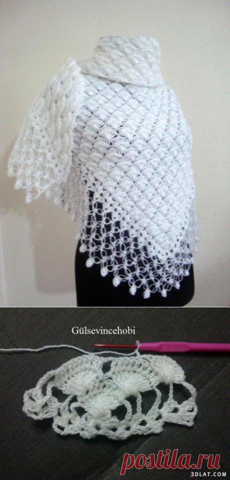 Шаль "Очарование" крючком.
