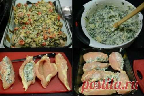 Куриное филе с начинкой Начинка делает курочку особенно нежной, а верхний слой делает блюдо красивым и праздничным!