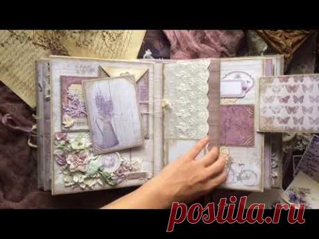 (2192) Альбом скрапбукинг "Французский прованс" Scrapbook album "French Provence" Scrapmir - YouTube