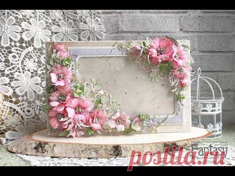 #dies_Fantasy Открытка фоторамка шаг за шагом   Fotoframe card tutorial