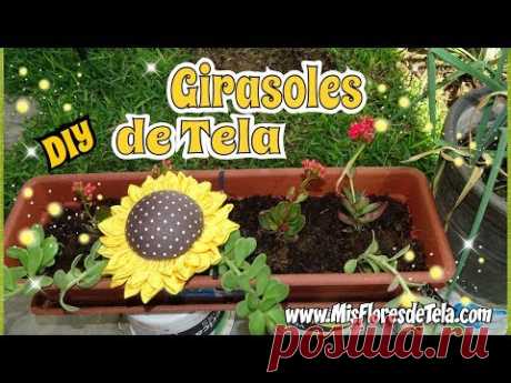 Como hacer Girasoles de tela muy faciles Mis Flores de Tela