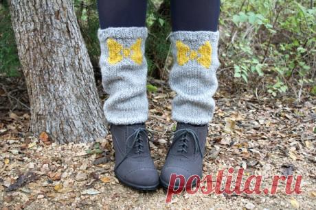 Гетры с вязаными бантиками (Diy)