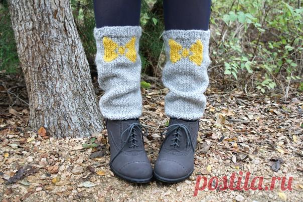 Гетры с вязаными бантиками (Diy)