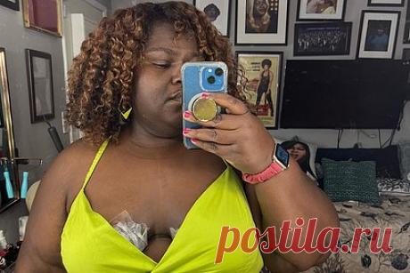 Актриса приклеила скотч на грудь вместо белья и рассмешила фанатов. Американская актриса Габури Сидибе попыталась выполнить популярный лайфхак и рассмешила фанатов. На размещенных кадрах звезда предстала в зеленом платье на тонких бретелях с глубоким вырезом. При этом на фото видно, что женщина приклеила скотч на кожу вместо белья, чтобы визуально приподнять область декольте.