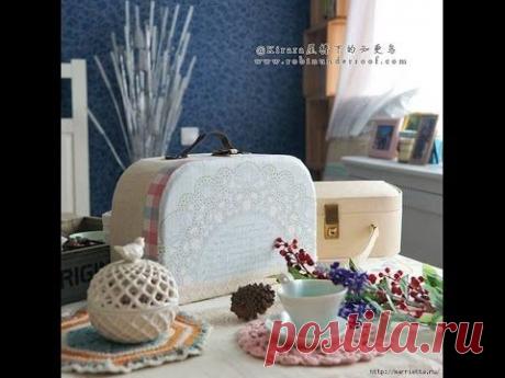 Красивый чемоданчик из картона. Beautiful cardboard suitcase.