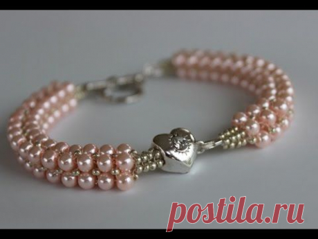 Браслет из жемчуга. Видео-мастеркласс | Салон Эксклюзивного Бисера beading patterns free | Изделия из бисера | Beads tutorial, Beads and Bracelets