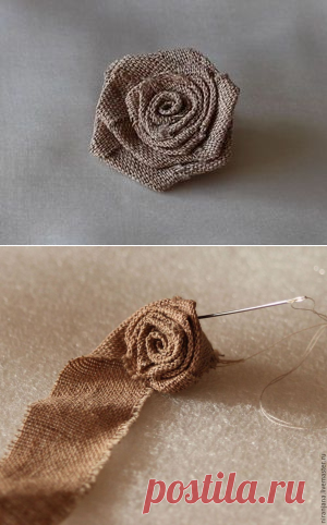 Мастерим розочку из ткани - Ярмарка Мастеров - ручная работа, handmade