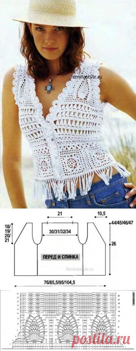 Вязаный крючком жилет / Рукоделие / Домоводство / Женские секреты / Женский стиль