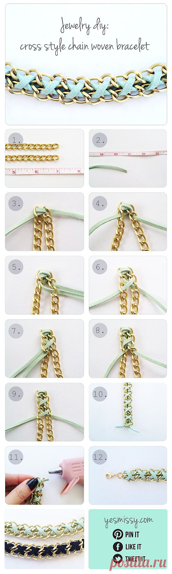 DIY Bracelet: Cross Style Chain Woven Bracelet | DIY jewellery