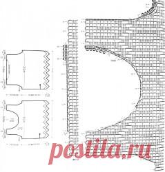 Филейный топ, связанный поперек