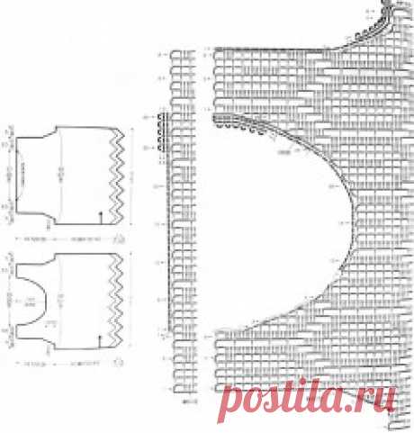 Филейный топ, связанный поперек