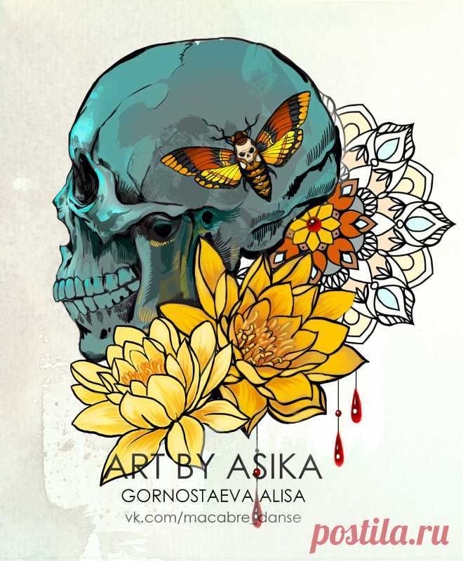 Skull, lotus,mandala. Tattoo sketch, neotrad. on Behance
