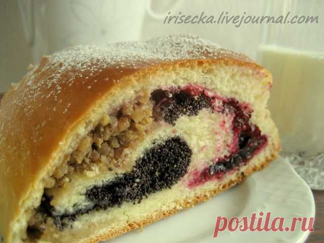 Тесто "Утопленник" (дрожжевое) и пирог "Красотун" из него с 3-мя начинками | Четыре вкуса