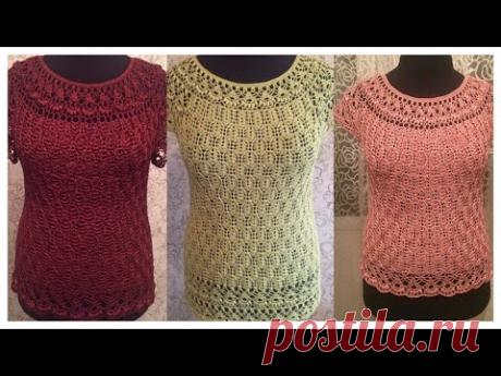 Вязание: интересные летние кофточки вяжутся красивыми, популярными узорами крючком